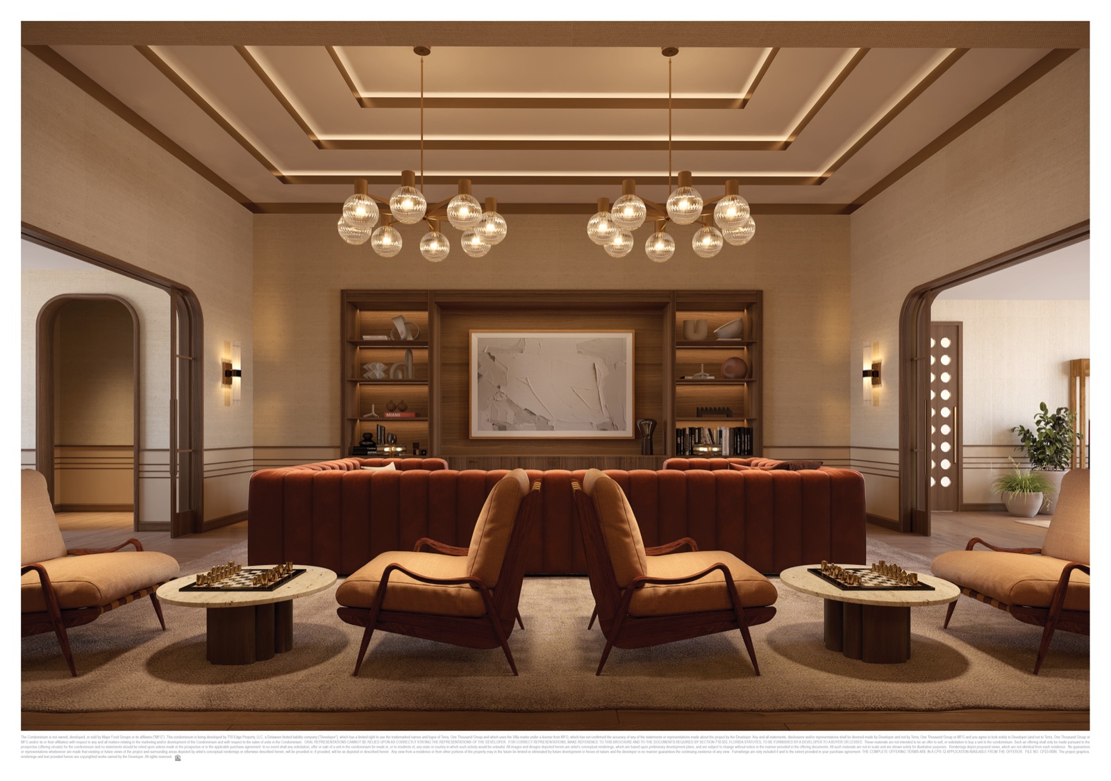 Entertainment room at Villa Miami — billiards, poker, and shuffle board.